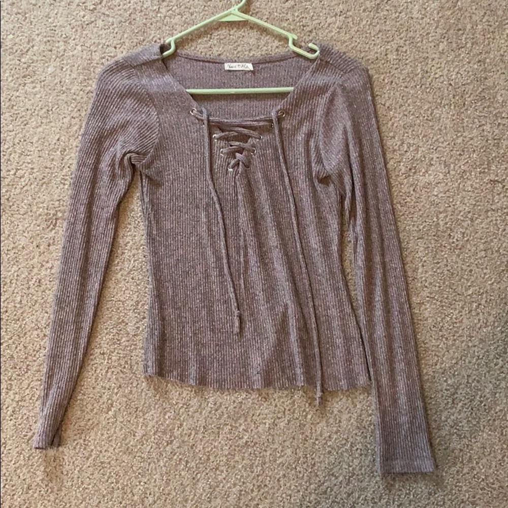 lace up sweater